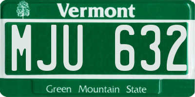 VT license plate MJU632
