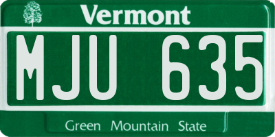 VT license plate MJU635