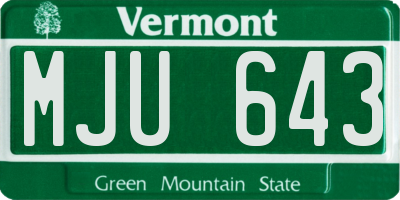 VT license plate MJU643