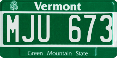 VT license plate MJU673