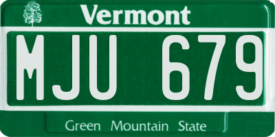 VT license plate MJU679
