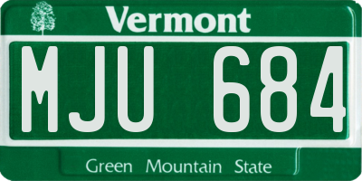 VT license plate MJU684