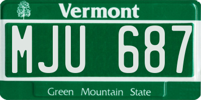 VT license plate MJU687