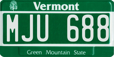 VT license plate MJU688