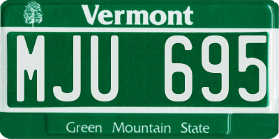 VT license plate MJU695