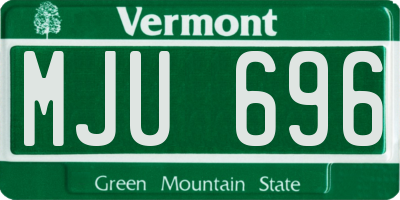 VT license plate MJU696