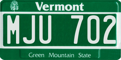 VT license plate MJU702