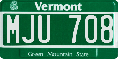 VT license plate MJU708
