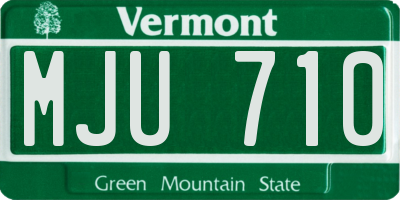 VT license plate MJU710