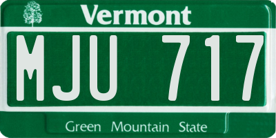 VT license plate MJU717