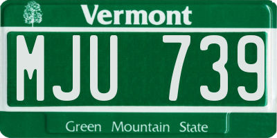 VT license plate MJU739