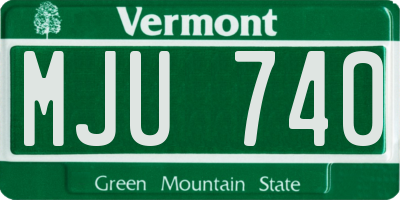 VT license plate MJU740