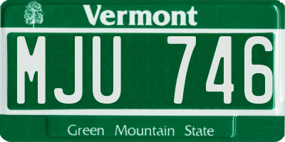 VT license plate MJU746