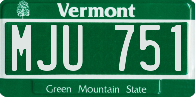 VT license plate MJU751