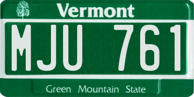 VT license plate MJU761