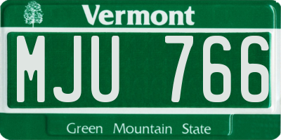 VT license plate MJU766