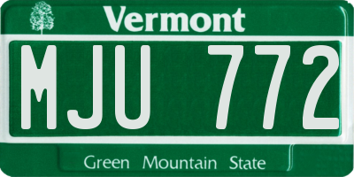VT license plate MJU772