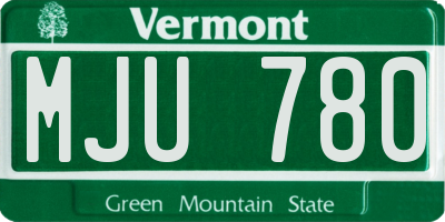 VT license plate MJU780