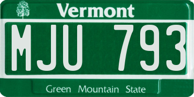 VT license plate MJU793