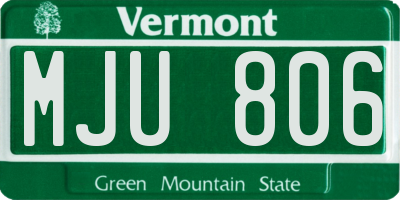 VT license plate MJU806