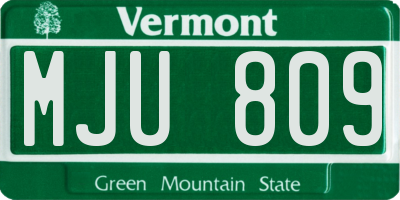 VT license plate MJU809