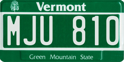 VT license plate MJU810