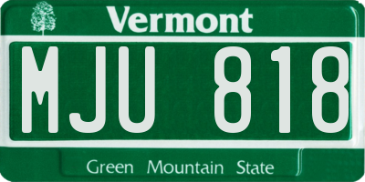 VT license plate MJU818