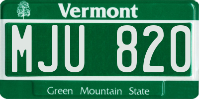 VT license plate MJU820