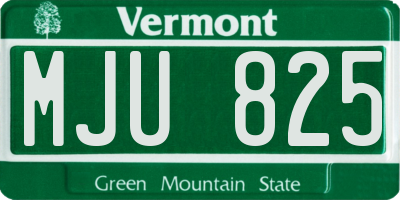 VT license plate MJU825
