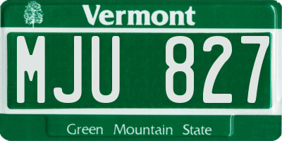 VT license plate MJU827