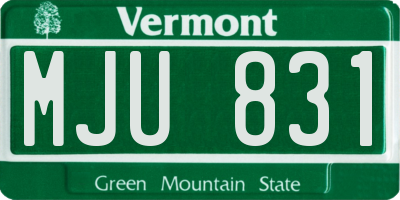 VT license plate MJU831