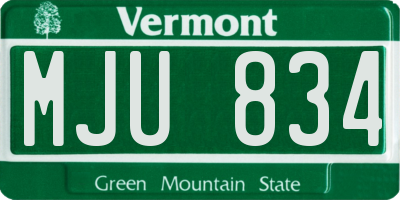 VT license plate MJU834