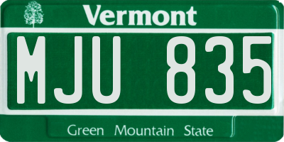 VT license plate MJU835