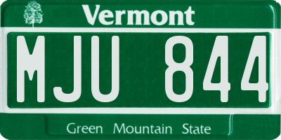 VT license plate MJU844