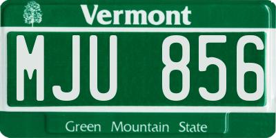VT license plate MJU856