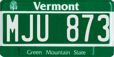 VT license plate MJU873