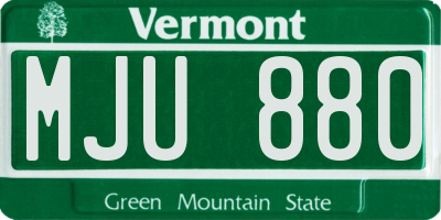 VT license plate MJU880