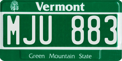 VT license plate MJU883