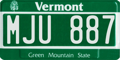 VT license plate MJU887
