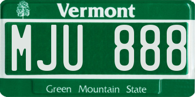 VT license plate MJU888