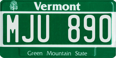 VT license plate MJU890
