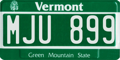 VT license plate MJU899