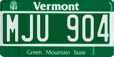 VT license plate MJU904