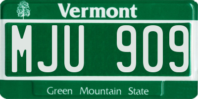 VT license plate MJU909