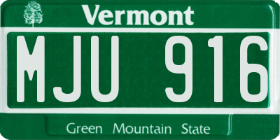 VT license plate MJU916