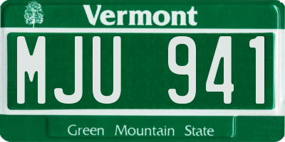 VT license plate MJU941