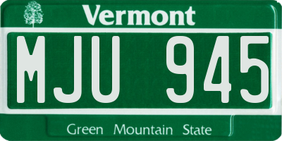 VT license plate MJU945