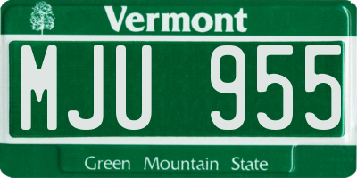 VT license plate MJU955