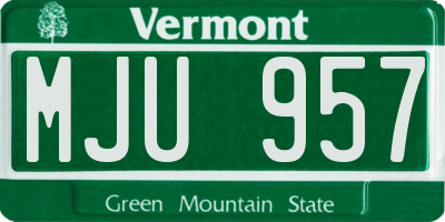 VT license plate MJU957