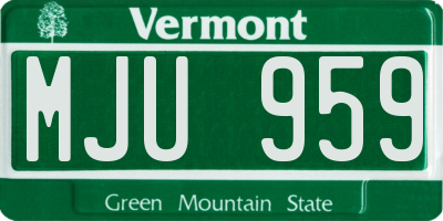 VT license plate MJU959